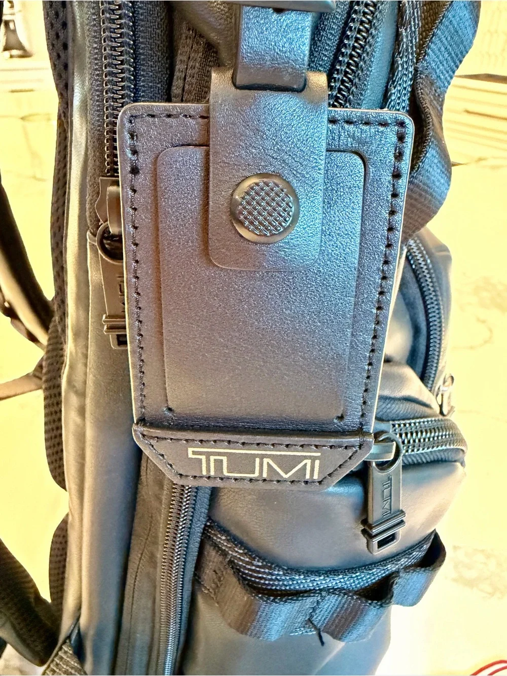 Tumi Alpha Bravo Black Leather Backpack